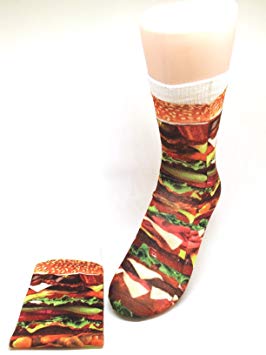 JALL! Hamburger Print Socks