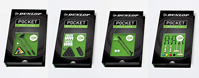 Dunlop 4 Pack - Travel/Pocket Games for people of all ages - Pool, Bowling, Golf and Croquet