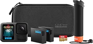 GoPro Ensemble d'accessoires HERO13 Black – Comprend Le manipulateur (poignée Flottante), 2 Batteries Enduro, Une Carte MicroSD SanDisk 64GB, Un étui de Transport, et Plus Encore