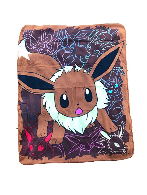 Pokemon "Eager Eevee" Fleece Throw Blanket 40" x 50"