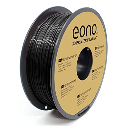 Eono PLA 3D Printer Filament, 1.75mm, Black,1kg, Strong Bonding and Overhang Performance.
