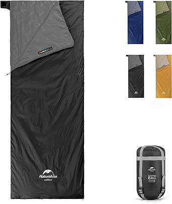 Naturehike Ultralight Sleeping Bag - Envelope Lightweight Portable, Waterproof, Comfort with Compression Sack - Great for 3 Season Traveling, Camping, Hiking