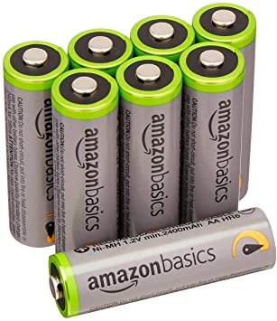 AmazonBasics AA High-Capacity Rechargeable Batteries (8-Pack) Pre-charged - Battery Packaging May Vary (Renewed)