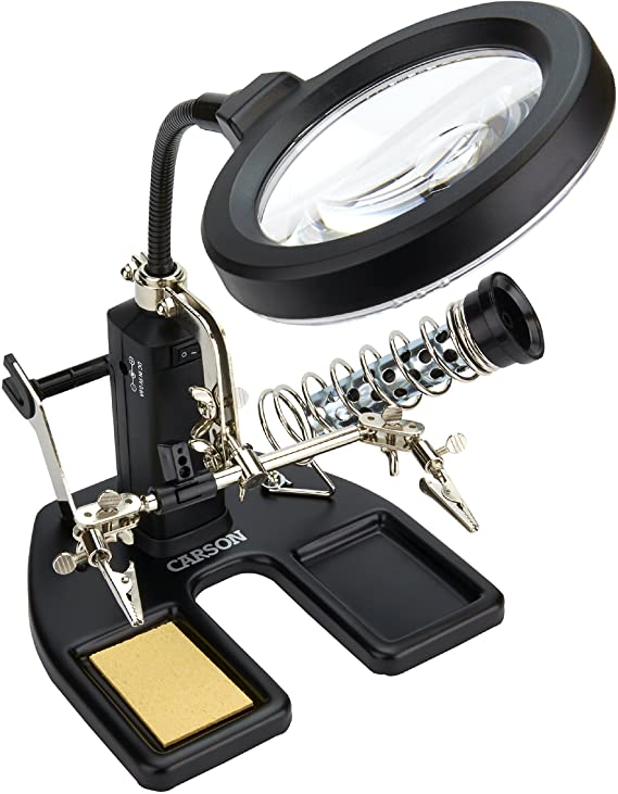 Carson Table Magnifying Glass and Soldering Station Solder, Cal-Mag