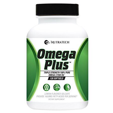 Omega Plus – 4x Strength Complete Fish Oil Supplement with Omega 3’s. 1600MG of Essential Fatty Acids EPA and DHA Per Serving