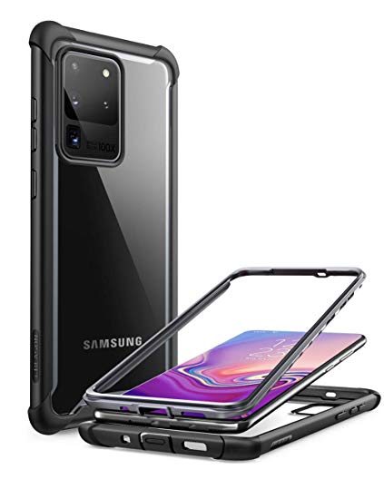 i-Blason Ares Case for Samsung Galaxy S20 Ultra 5G (2020 Release), Dual Layer Rugged Clear Bumper Case Without Built-in Screen Protector (Black)