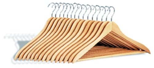 Organize It All 15-Pack Natural Dress Hanger with Wood Bar 4155