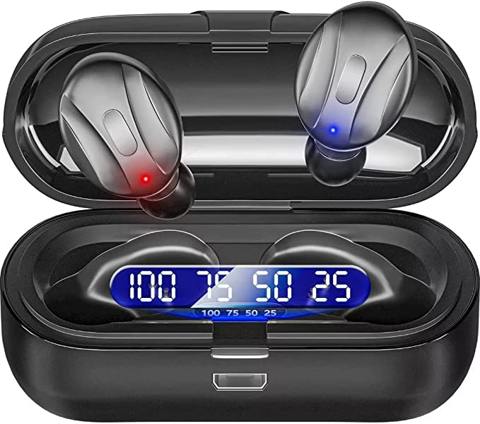 Xawy 2023 new editionBluetooth Headphones.Bluetooth 5.0 Wireless Earphones in-Ear Stereo Sound Microphone Mini Wireless Earbuds with Headphones and Portable Charging Case for iOS Android PC.XGP1