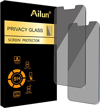 Ailun Privacy Screen Protector Compatible for iPhone 13 Pro Max 2021 [6.7 inch Display] 2 Pack Anti Spy Case Friendly Tempered Glass [black]