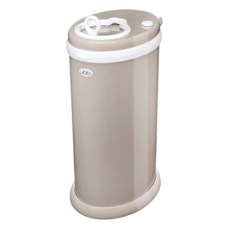 Ubbi Steel Odor Locking, No Special Bag Required Money Saving, Awards-Winning, Modern Design Registry Must-Have Diaper Pail, Taupe