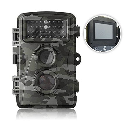 HD Mini Trail & Game Camera，12 MP 1080P Low Glow Infrared Scouting Camera Night Vision Motion Activated Outdoor Wildlife Cameras and Waterproof IP66 by Flinelife