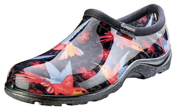 Sloggers Women's Waterproof Rain Garden Shoe Comfort Insole, Hummingbirds Red, Size 7, Style 5117HUMRD07