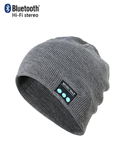 CoCo Fashion Wireless Bluetooth Music Beanie Hat Cap Built-in Stereo Speakers for Winter Sports Fitness Casual Activities Christmas Gifts (MZ022)