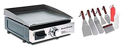 Blackstone. Table Top Grill - 17 Inch Portable Gas Griddle (Propane Fueled) with BBQ Accessories