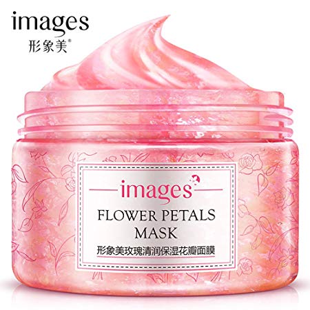 Face Mask,Fenleo Rose Flower Petals Facial Mask Moisturizing Whitening Moisturizing Skin Care 120g