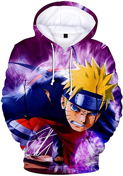 FLYCHEN Boy's Fashion 3D Printed Cartoon Hoodies Sweatshirt Show Support to Anime Naruto