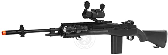400 fps agm airsoft m14 ris spring sniper rifle w/ red dot(Airsoft Gun)