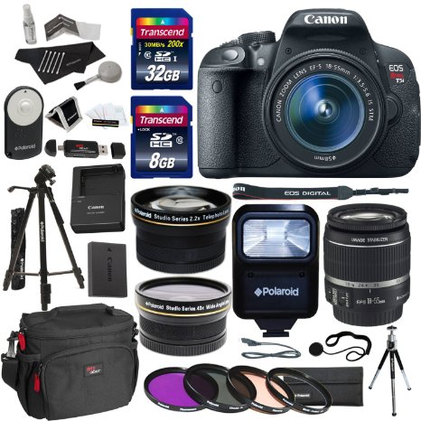 Canon EOS Rebel T5i Digital SLR Camera Body Bundle with EF-S 18-55mm IS STM Lens and Accessories (16 Items)