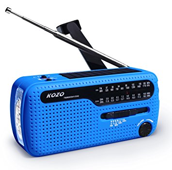 Best Emergency Radio. Self Powered by Dynamo Hand Crank & Solar Panel, With LED Flashlight, USB Port For Smart Phone Cahrger & FM/MW/SW1/SW2
