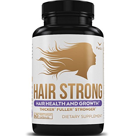 Hair Health Growth Vitamins with Biotin & Keratin - 60 Veggie Capsules. Extra Strength Supplement for Natural Fuller Hair, Skin, & Nails. For Women & Men - For Damaged, Thinning & Hair Loss Regrowth