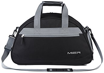 MIER Gym Bag Sports Holdall Weekend Travel Duffel Bag with Shoes Compartment for Women and Men, 2 Colors