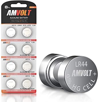 LR44 AG13 A76 Battery - [Ultra Power] Premium Alkaline 1.5 Volt Non Rechargeable Round Button Cell Batteries for Watches Clocks Remotes Games Controllers Toys & Electronic Devices (8 Pack)