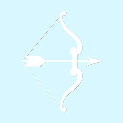 Bow Arrow Archery - Vinyl Decal Sticker - 3.75" x 4.75" - White