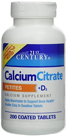21st Century Calcium Citrate   D3 Petites Coated Tablets 200 ea