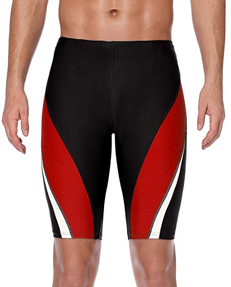 ATTRACO Mens Swim Jammer Tight Splice Sports Compression Swimsuit Jammer Shorts