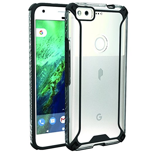Google Pixel Case, POETIC Affinity Series Premium Thin/No Bulk/Slim fit/Clear/Dual material Protective Bumper Case for Google Pixel (2016) Black