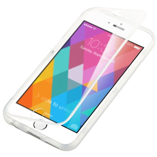 iPhone 6 Case, ULAK 2in1 Hybrid Soft TPU Case with Built In Screen Protector for Apple iPhone 6 4.7 inch (White)