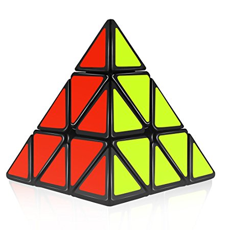 D-FantiX Pyraminx 3x3 Speed Cube Triangle Magic Cube Puzzle Games Christmas Gifts for Kids Black