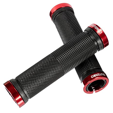 OUTERDO New Handlebar Grips Bicycle MTB BMX Road Mountain Bike Handle Double Lock on Locking Aluminum Grips