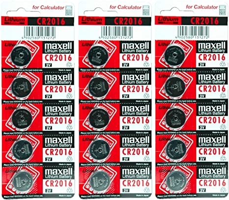 Maxell CR2016 3V Lithium Coin Batteries Made in Japan Version, 15 Count