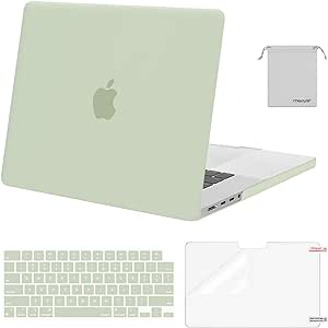 MOSISO Compatible with MacBook Pro 16 inch Case 2024 2023 2022 2021 Release M3 A2991 M2 A2780 M1 A2485 Pro Max, Plastic Hard Shell Case&Keyboard Cover&Screen Protector&Storage Bag, Sage Green