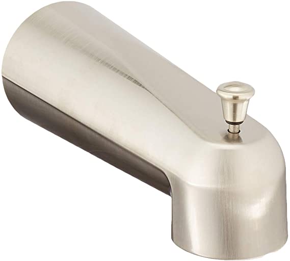 Moen 3853BN Eva Replacement 7-Inch Tub Diverter Spout 1/2-Inch Slip Fit Connection, Brushed Nickel