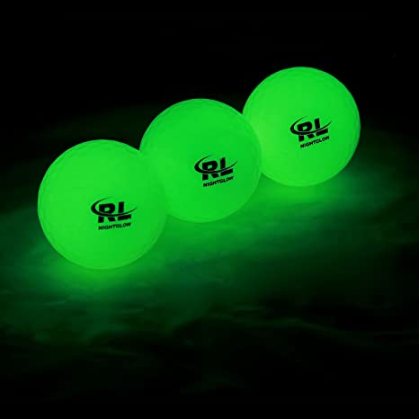 R&L Glow Golf Balls for Night Sports - Tournament Fluorescent Glowing in The Dark Golf Ball - Long Lasting Bright Luminous Balls