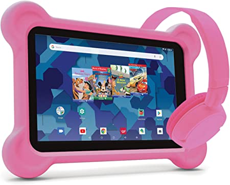 RCA Android Tablet Bundle (8″ Tablet, Audio Books, Bumper Case, Headphones) – Disney Edition Pink