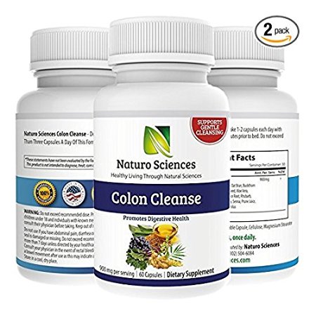 Naturo Sciences Colon Cleanse - Gently Detoxify your Insides - Boost your Immunity and Restore Digestive Health - 30 Servings, 60 Capsules - Pack of 2