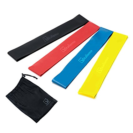 Resistance Loop Bands - Vitalismo Exercise Bands Set of 4 for Working out, Physical Therapy, Strength Training, Stretching and Home Fitness
