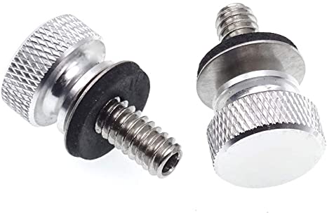 1/4" 20 Aluminium Billet Thread Chrome Seat Bolt Screw Motorbike Seat Bolt Compatible with 1996-2016 Harley-Davidson (Pack of 2)