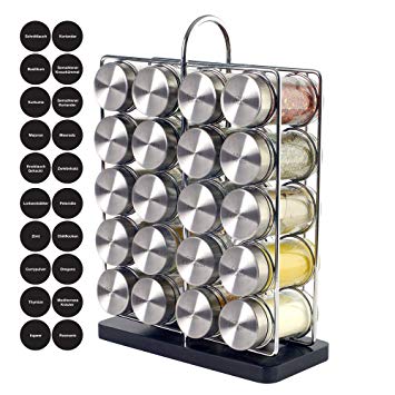 ProCook Contemporary Spice Rack 20 Jars with Spices