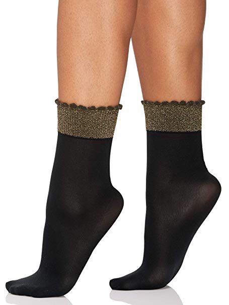Berkshire Women's Glittery Cuff Opaque Anklet Socks