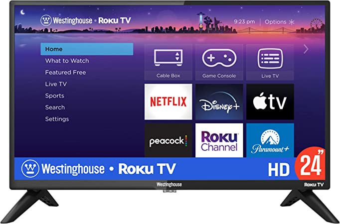 Westinghouse 24" HD Smart Roku TV, 720p High Definition Smart TV with Wi-Fi Connectivity and Mobile App, Flat Screen TV Compatible with Apple Home Kit, Alexa and Google Assistant, 2023 Model