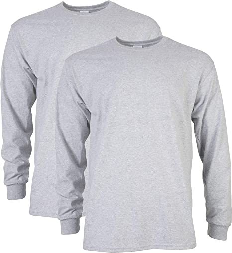 Gildan Men's Ultra Cotton Long Sleeve T-Shirt, Style G2400, 2-Pack