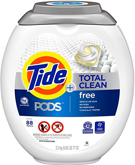 Tide PODS Total Clean Free Liquid Laundry Detergent Pacs for Sensitive Skin, 88 ct.