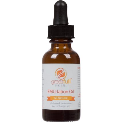 EMU-lation Oil By GreatFull Skin Is a Premium and 100% Natural Alternative to Emu Oil - Best Non-Botox Cosmetic to Smooth Fine Lines and Stretch Marks While Adding Fullness and Vitality - Vegan - 1 Ounce