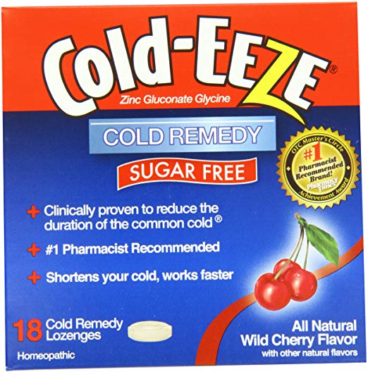 Cold-Eeze Cold Remedy Lozenges, Sugar Free Wild Cherry, 18 Count