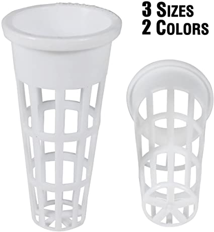 ZAHGO NP1-7/8 inch Net Pots Cups - Heavy Duty NO Pull Thru Rim Design - Orchids/Aquaponics/Hydroponics Slotted Mesh (100 White)