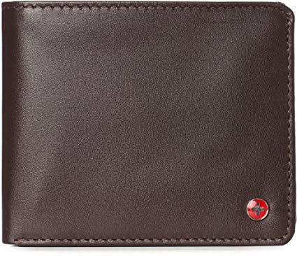 Alpine Swiss RFID Mathias Mens Wallet Deluxe Capacity Passcase Bifold With Divided Bill Section Camden Collection